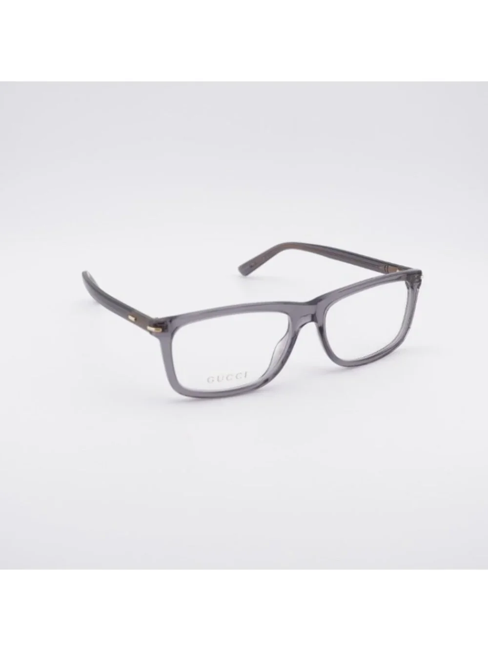 Gucci GG1447O 004 Eyeglasses Transparent Grey 57mm Rectangle Frame